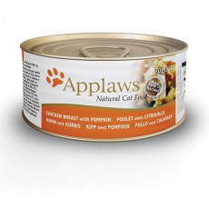 Applaws 貓罐頭 - 全天然肉絲湯汁系列 - 雞胸&南瓜 156g