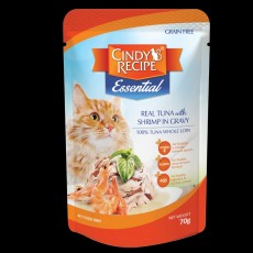 CINDY’S RECIPE 新鮮吞拿魚+鮮蝦 70g (一盒12包)