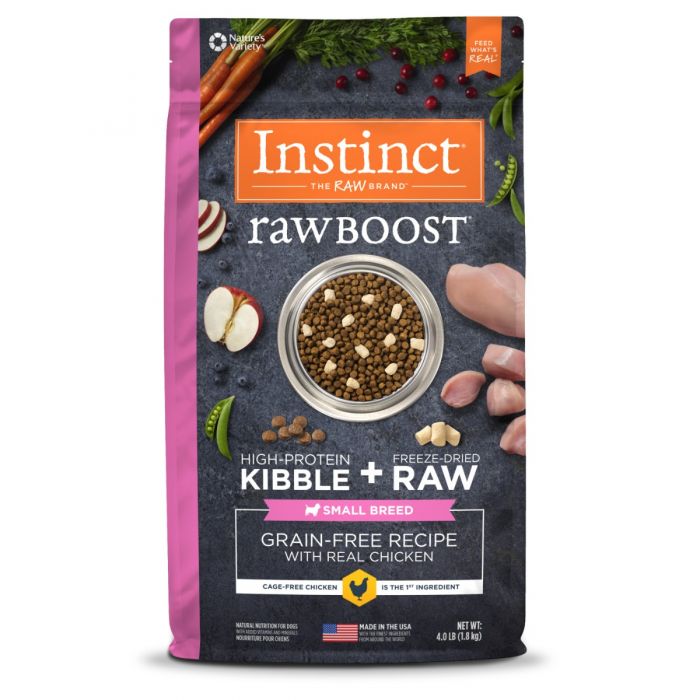Instinct 無穀物+凍乾生肉粒系列 - 雞肉配方小型犬狗糧 4lbs (需預訂)