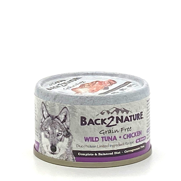 BACK2NATURE-野生吞拿魚配雞肉 狗罐頭/狗濕糧 (95g)