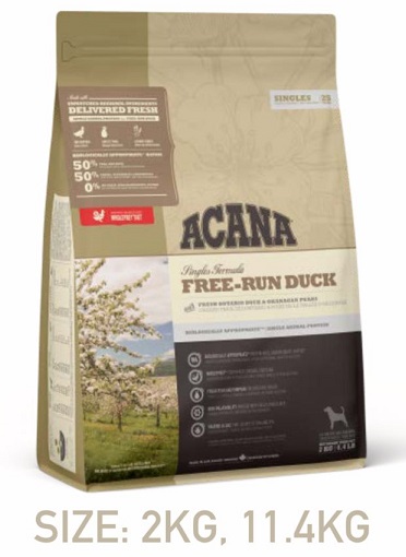 ACANA 单一蛋白系列 - 无谷物放养鸭配方狗粮 (需预订)