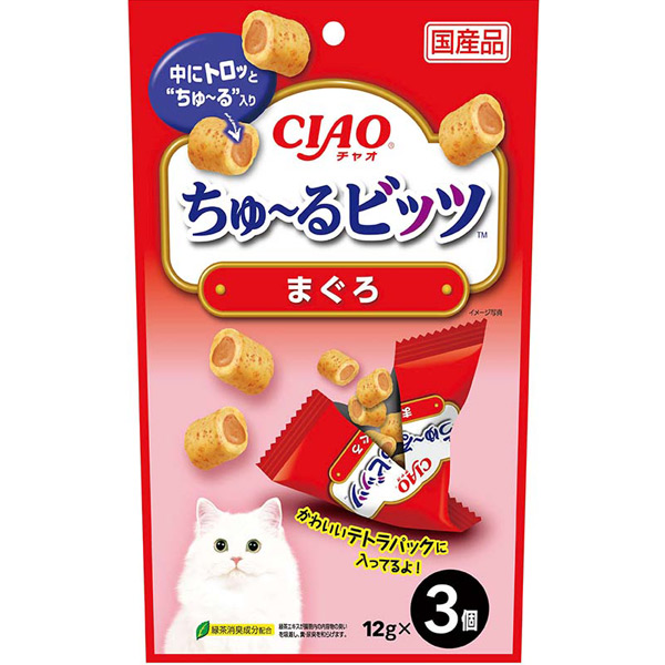 CIAO 日本貓小食 - 流心粒粒吞拿魚味 12g x 3