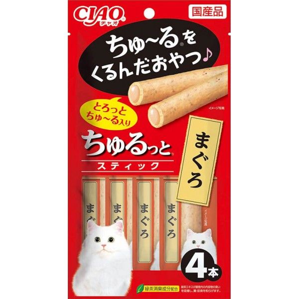 CIAO 日本貓小食 - 流心棒吞拿鱼(金槍鱼)味 4支装 (需预订)