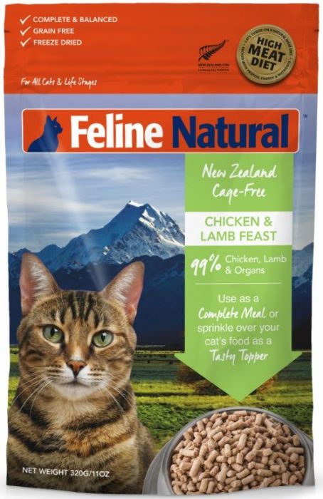 Feline Natural 冷冻脫水鲜肉貓粮 – 鸡肉及羊肉配方 320g