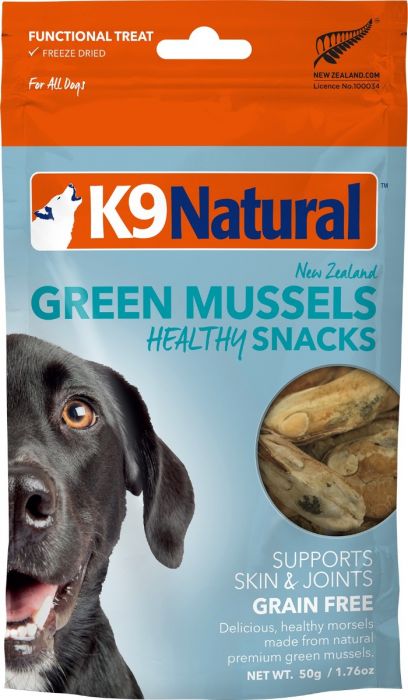 K9 Natural 冷凍脫水狗乾糧 - 原隻青口零食 50g (需預訂)