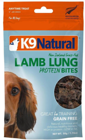 K9 Natural 風乾無穀物高蛋白狗小食 - 羊肺粒 50g (需預訂)