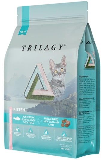 TRILOGY - 无谷物澳洲尖吻鲈鱼及吞拿鱼 + 5%纽西兰羊肺冻乾幼貓粮