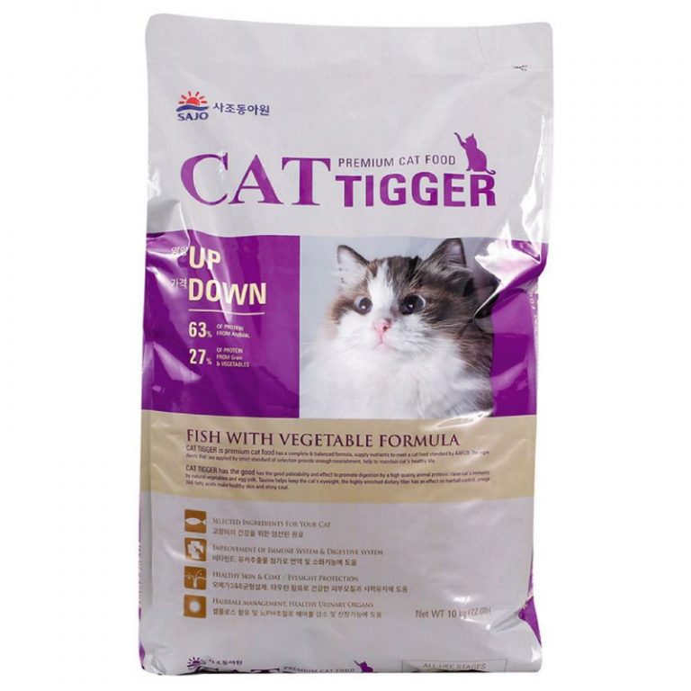 SAJO CAT TIGGER - 海洋魚+蔬菜 頂級經濟貓糧 10kg (兩包起送貨，屯天元上水粉嶺除外)