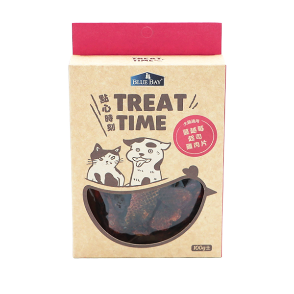Blue Bay - Treat Time 蔓越莓起司鸡肉片 貓小食/狗小食 100g (需预订)