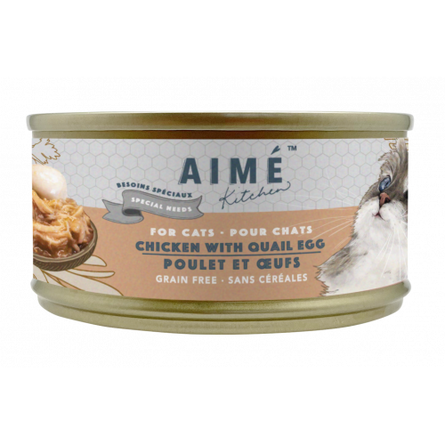 AIME KITCHEN - 滋味嫩鸡配鹌鹑蛋-低磷低镁无谷物獨特营养貓罐 85g