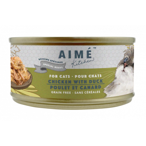AIME KITCHEN - 顶级鸡皇烩鲜鸭肉-低磷低镁无谷物獨特营养貓罐 85g (需预订)